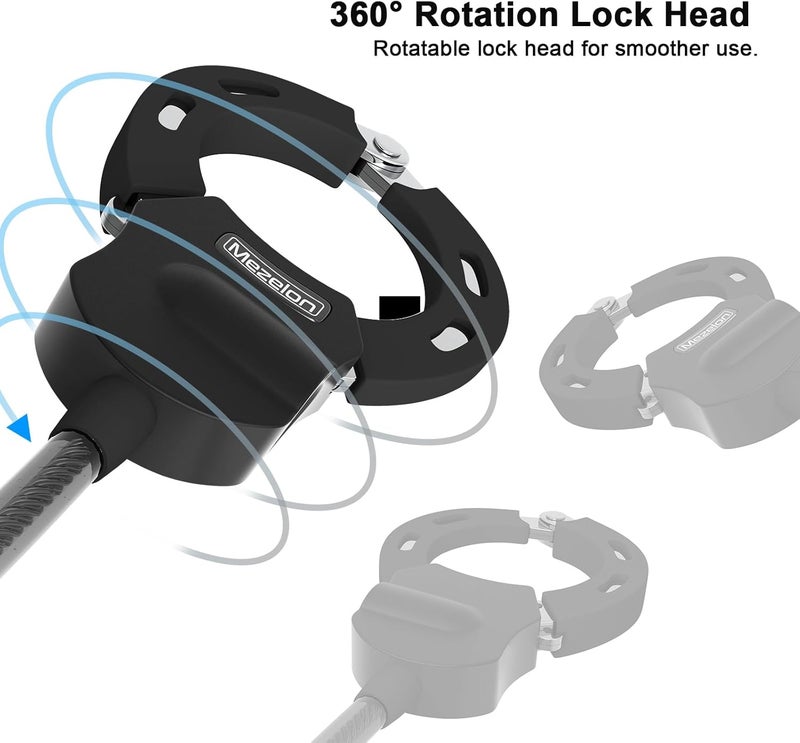 Mezelon Electric Scooter Lock, 100cm/13.5mm Heavy Duty Bike Cable Lock and Keys, Bicycle Lock, Scooter Locks Anti Theft for Scooter, Bicycle, E-Bike, Stroller and Motorcycle - Image 3